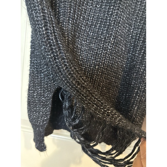 Windsor Womens Long Sleeve Distressd Boho grunge tunic long length sweater sz M - Picture 3 of 8